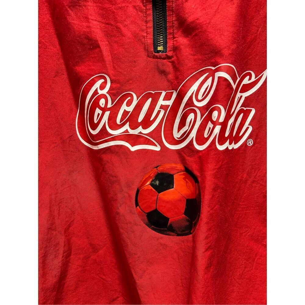 VINTAGE Coca-Cola SOCCER Jacket Wind Resistant XL - Picture 5 of 14